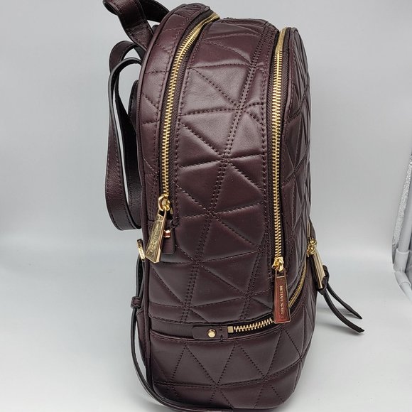 Michael Kors Rhea Zip Medium Backpack Merlot Quilted main image 5